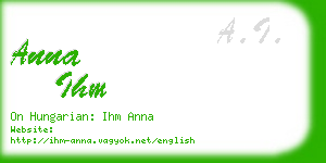 anna ihm business card